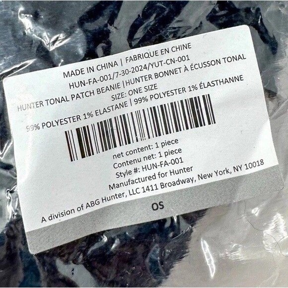 Hunter Tonal Patch Logo Beanie - Black OS, $58 MSRP, New With Tags - Picture 12 of 12